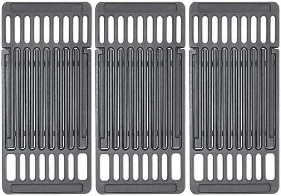 Verstelbaar gietijzeren kookrooster voor BBQ-grills 3-pack (8 inch breed uitbreidbaar van 14 tot 20 inch)