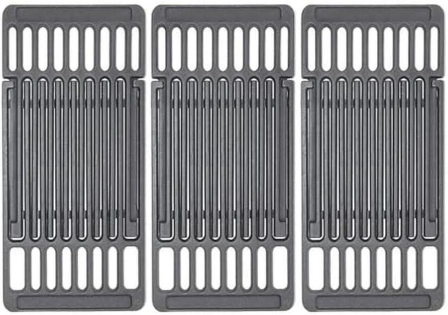 Verstelbaar gietijzeren kookrooster voor BBQ-grills 3-pack (8 inch breed uitbreidbaar van 14 tot 20 inch)