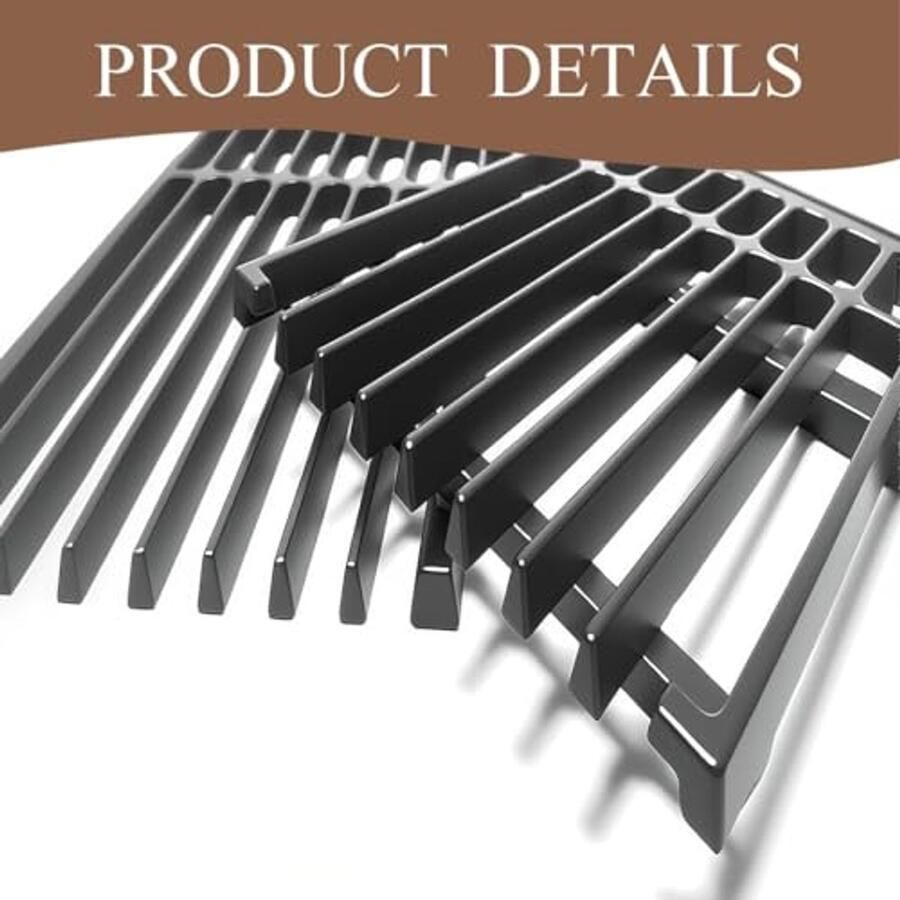 Verstelbaar gietijzeren kookrooster voor BBQ-grills 3-pack (8 inch breed uitbreidbaar van 14 tot 20 inch)