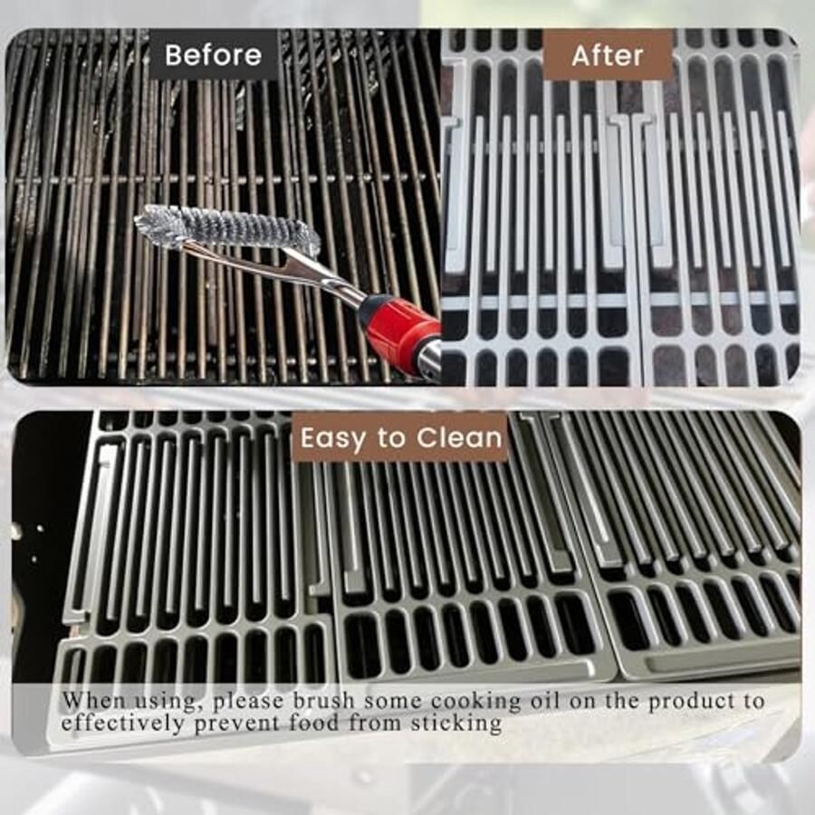Verstelbaar gietijzeren kookrooster voor BBQ-grills 3-pack (8 inch breed uitbreidbaar van 14 tot 20 inch) - Foto 2