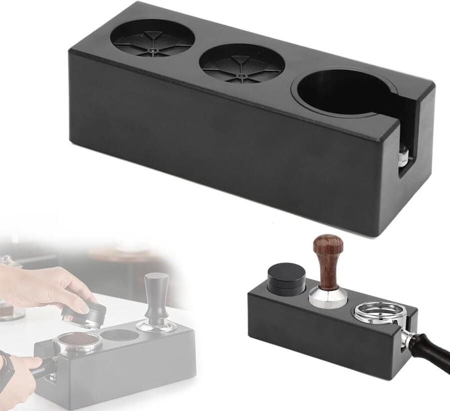 Verstelbaar tamperstation voor espresso met 3 gaten voor tamper leveler en WDT-tool anti-slip ontwerp ideaal voor barista's en koffieliefhebbers