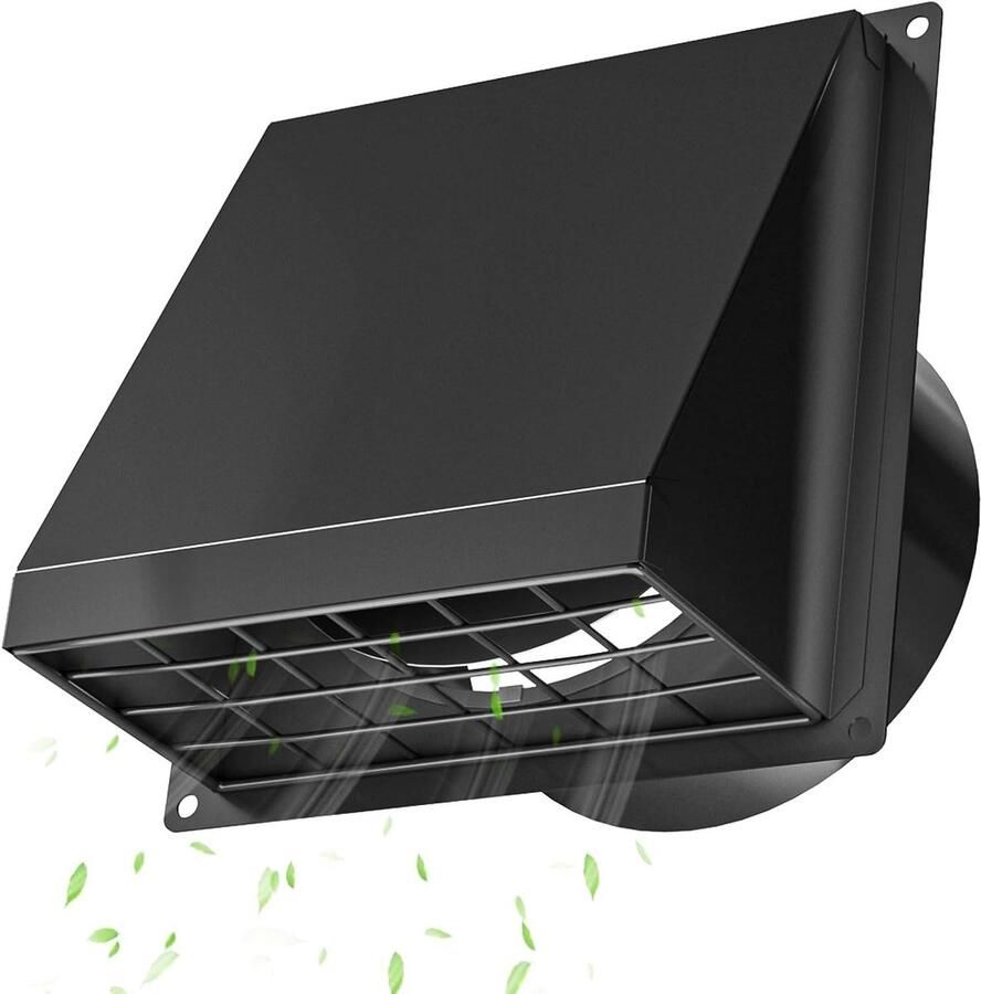 Verstelbaar Ventilatierooster Afzuigkap Rooster Ventilatie Buiten Met Terugslagklep 120 mm Zwart
