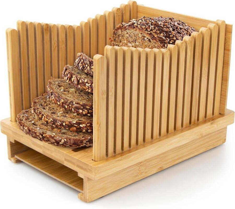 Verstelbare Bamboe Broodsnijmachine voor Zelfgebakken Brood met 3 Dikten