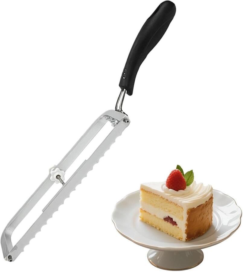 Verstelbare broodsnijder Broodmes taartsnijder Gelijkmatig snijden Ergonomisch handvat 438 cm lengte Zilverkleurig