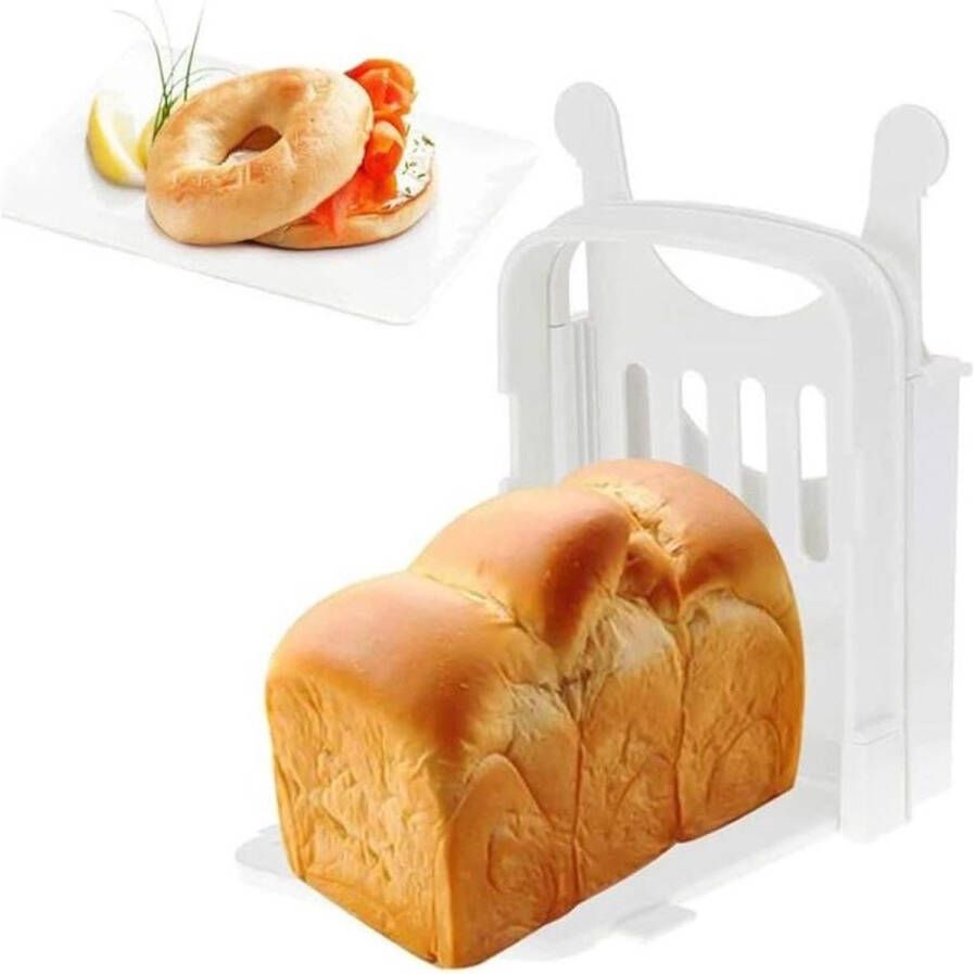 Verstelbare broodsnijmachine voor zelfgemaakt brood taarten sandwiches en toast met scherpe messen voor gelijkmatige sneden en eenvoudig gebruik