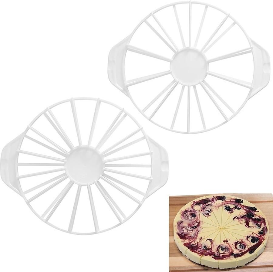 Verstelbare Cake Divider Set van 2 Stukken voor Gelijke Taarten Herbruikbare Taartsnijder voor Perfecte Porties en Gemakkelijk Snijden van Ronde Taarten