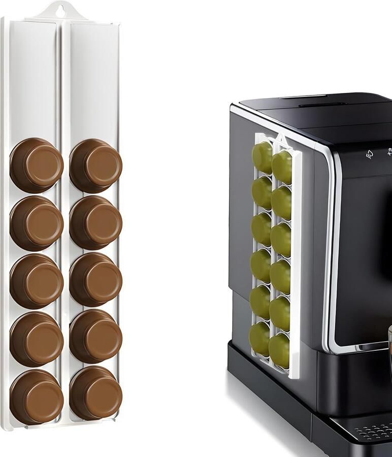 Verstelbare Capsulehouder voor Nespresso Dolce Gusto en Tassimo Capsules Opbergruimte voor Koffiepads (Wit 1 Stuk)