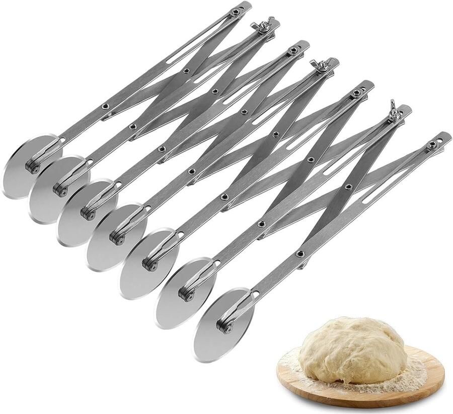 Verstelbare deegsnijder met 7 snelheden robuust en duurzaam ideaal voor pizza pannenkoeken en deegbewerking