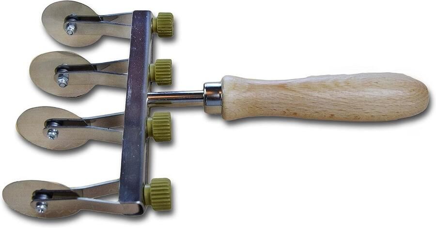 Verstelbare Deegsnijder RVS met 4 Messen Perfect voor Pasta Taart en Koekjes