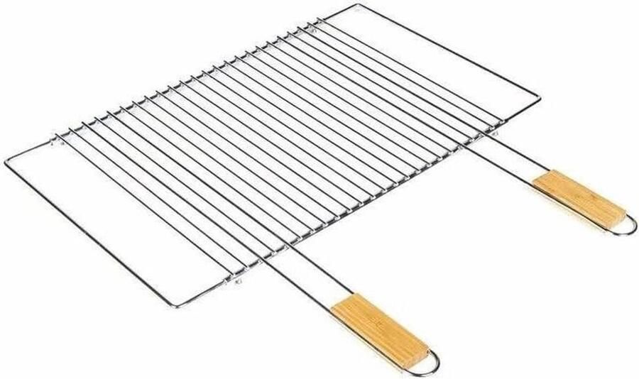 Verstelbare Grill BBQ Rooster Buiten Koken Roestvrij Staal 51 x 37 cm Zilver