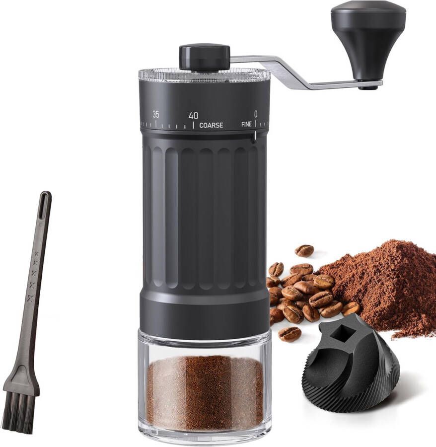 Verstelbare Handmatige Koffiemolen met Keramische Kegelmaalwerk – 40-Traps Instelling voor Aeropress Pour Over en Moka