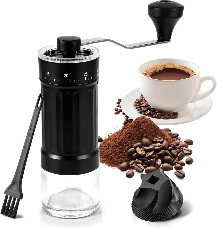 Verstelbare Handmatige Koffiemolen met Keramische Maalschijf voor Espresso en Filterkoffie
