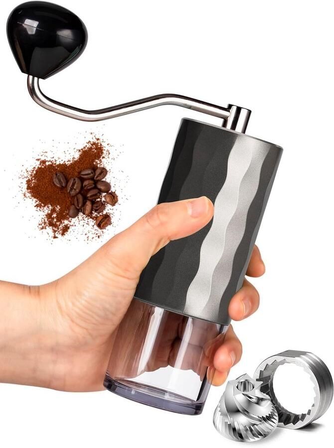 Verstelbare Handmatige Koffiemolen met Roestvrijstalen Braam voor Espresso en Filterkoffie