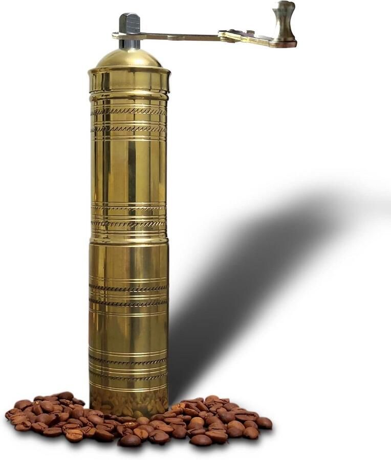 Verstelbare Handmatige Koffiemolen van Messing voor Verse Koffie