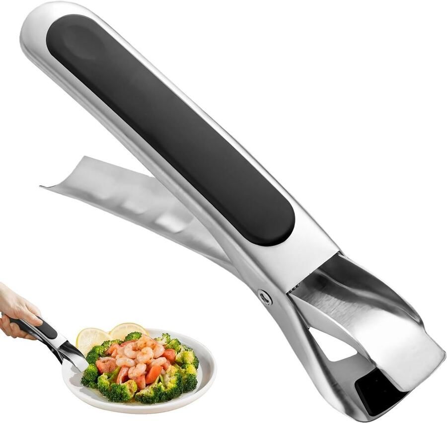 Verstelbare RVS Keuken Tangen voor Het Vastpakken van Heet Servies Antislip Grip voor Airfryer en Oven Ideaal voor Pizza en Gekookte Gerechten