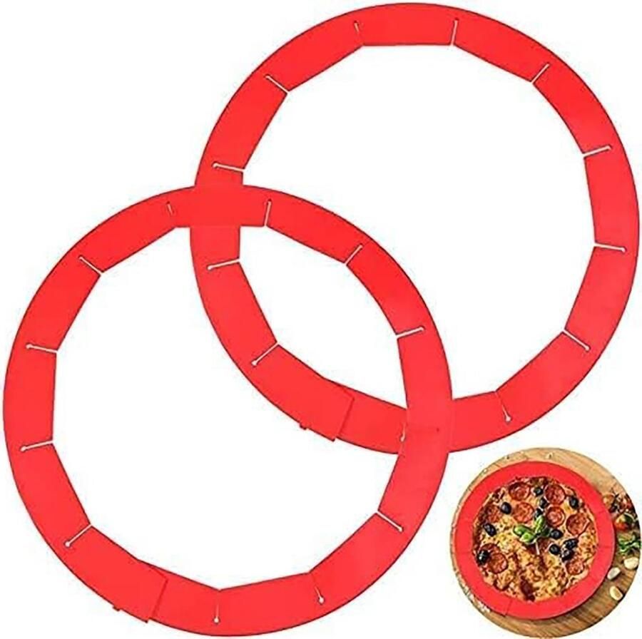 Verstelbare siliconen taartkorstbeschermers 2 stuks voor het bakken van taarten en pizza's geschikt voor 8-11 4 inch taarten keukenaccessoires voor perfecte korsten