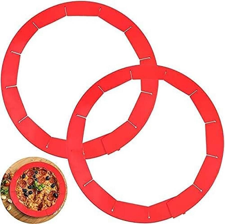 Verstelbare taartkorfbeschermer 2 stuks siliconen beschermers voor taarten ideaal voor het bakken van pizza en taarten van 8-29 cm