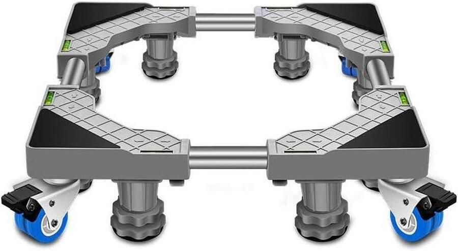 Verstelbare trolley met bewegende wielen basisstandaard voor koelkast vriezer wasmachine en droger (45-65 cm) stevige lade voor fornuizen en vaatwasser (4 poten enkel wiel) - Foto 1