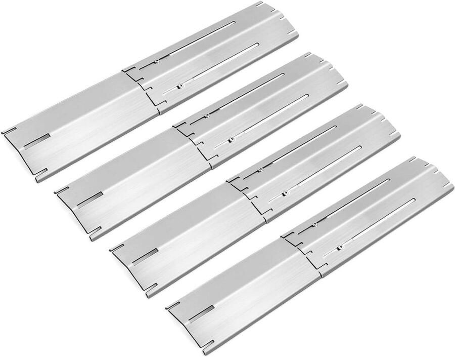 Verstelbare Warmteplaten Hitteschild Grill Barbecue Onderhoud Universele Pasvorm 11.7 tot 21 Inch Zilver