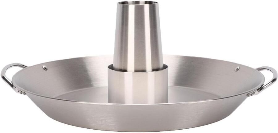 Verticaal Braadrek Kip Houder Barbecue en Grillen Gelijkmatige Warmtecirculatie 32 x 31.5 x 7 cm Zilverkleurig