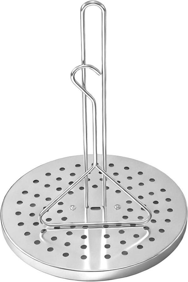Verticaal Rooster Rek Kip Kalkoen Houder Gevogelte Grillen Roestvrij Staal 35 cm Hoog Zilver