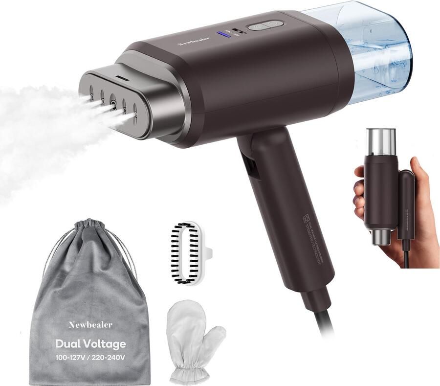 Verticaal strijkijzer draagbaar stoomstrijkijzer dubbele spanning ideaal voor op reis thuis en op kantoor afneembare watertank van 180 ml snel opwarmen 220 V 120 V