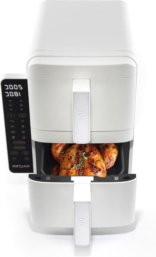 Verticale Airfryer Heteluchtfriteuse Gezond Frituren Ruimtebesparend Stapelbaar 9 Liter Wit