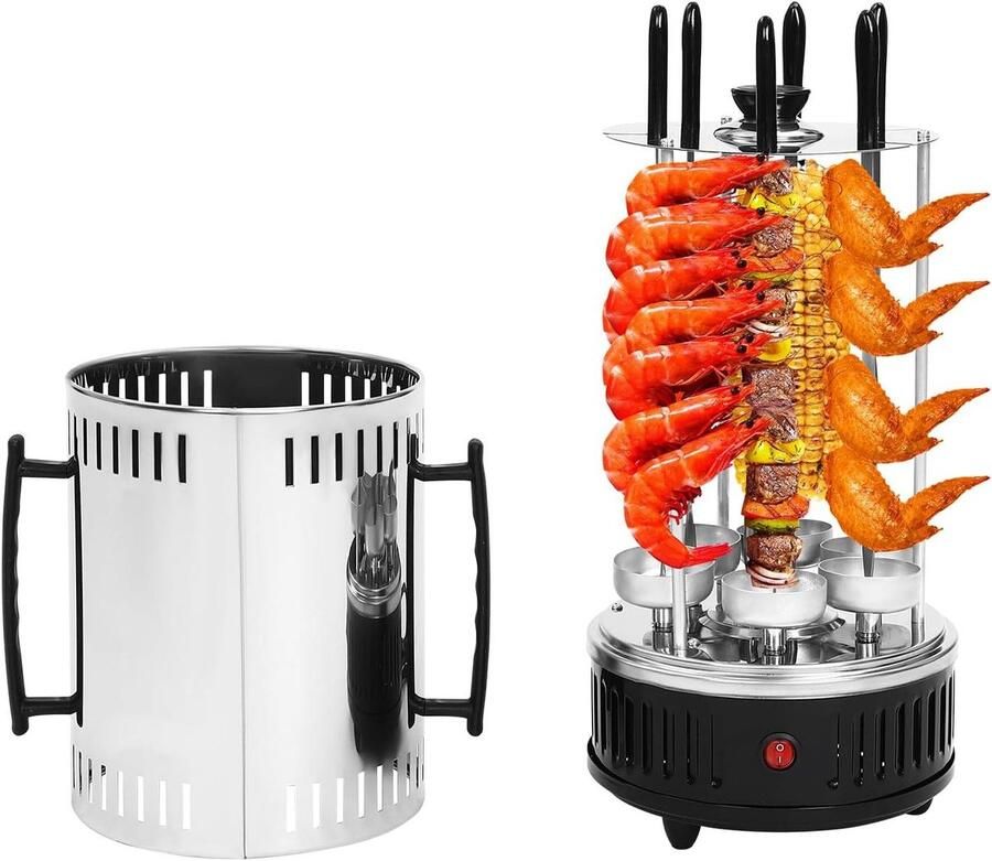 Verticale Barbecue Grill Draaiende Grill Shazlik Grill Buiten Koken Automatische Rotatie 20 x 37.5 cm