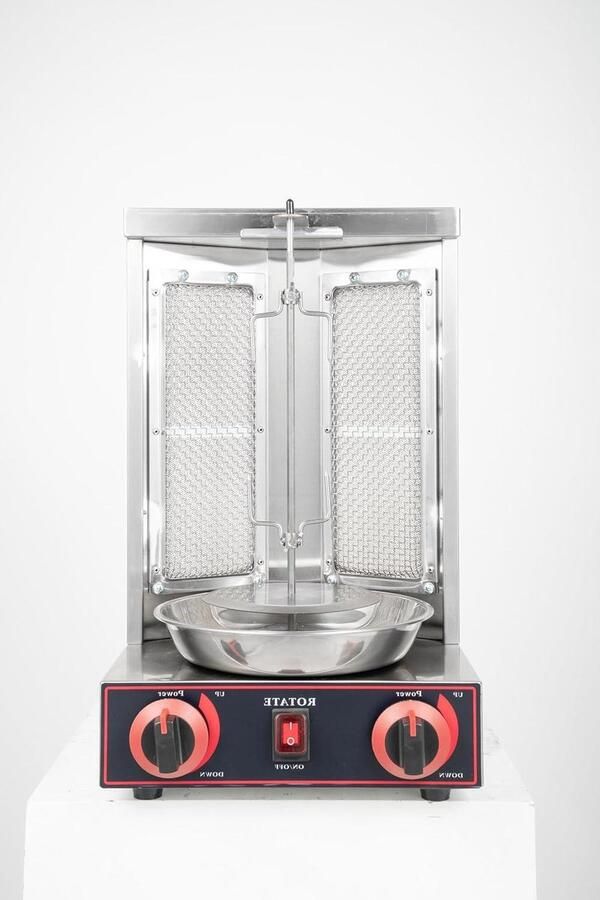 Verticale Dönergrill Kebap Maker Vlees Grillen 360 Graden Rotatie 48.5H cm Zwart
