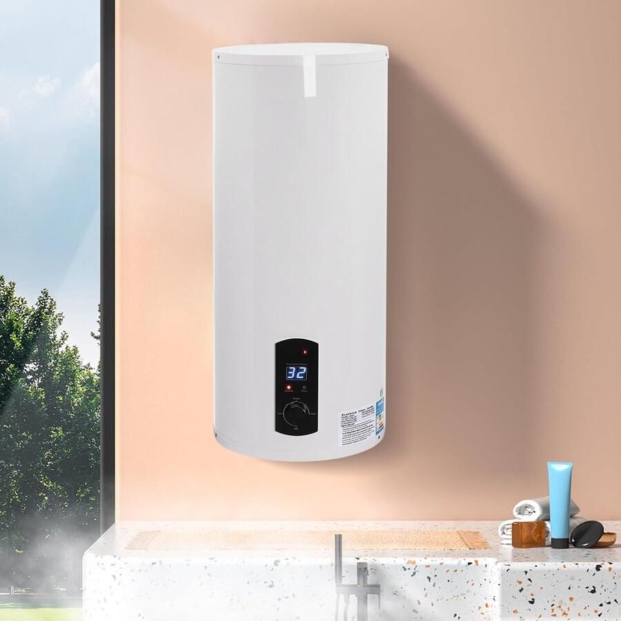 Verticale Elektrische Boiler 60 Liter Inclusief Doucheset en Kraan