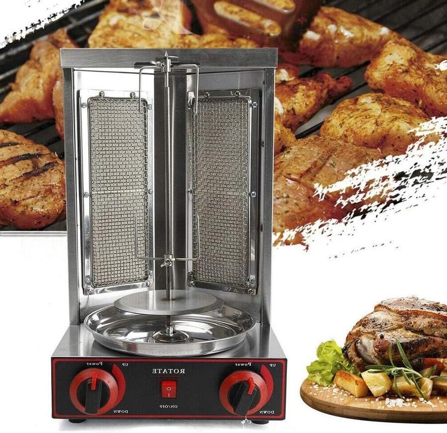 Verticale Grill Dönergrill Gyrosgrill Thuis Grillen 3000W Vermogen Tafelmodel Roestvrij Staal