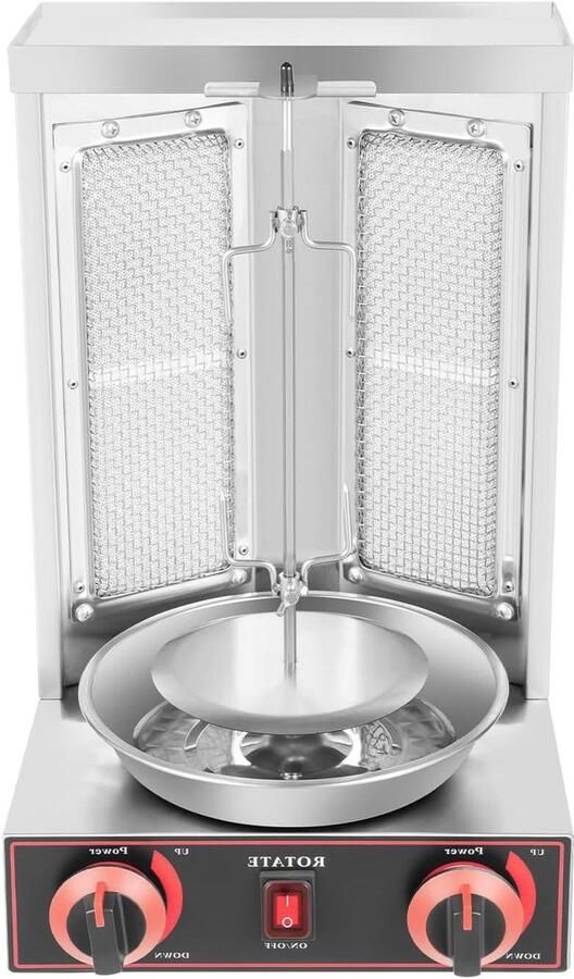 Verticale Grill Draaiende Grill Thuis Grillen Automatische Rotatie 37H cm Roestvrij staal