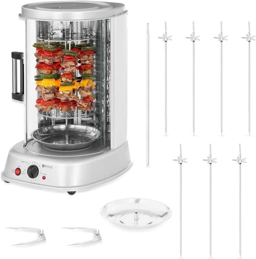 Verticale Grill met 3-in-1 Functie en Timer Professionele Kebabmaker