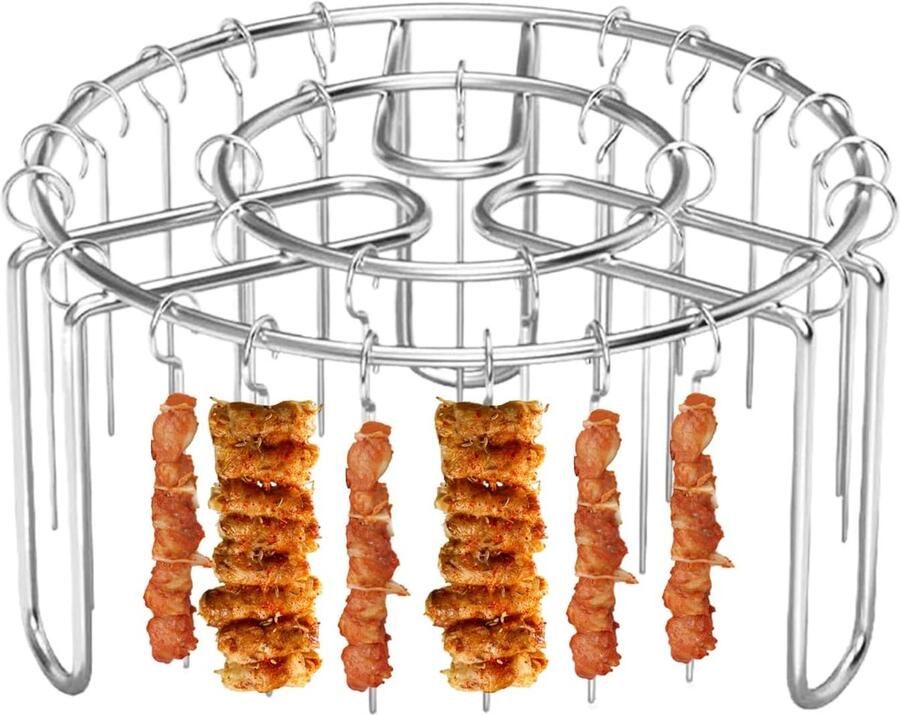 Verticale Grillhouder Spieshouder Oven 24 Spiesen Grillen Roestvrij Staal 19 x 173 x 134 cm