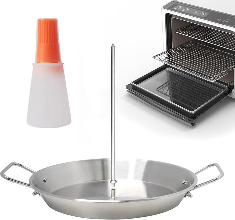 Verticale Grillspies Kebabspies Oven Moeiteloos Grillen Roestvrij Staal 36 x 26 x 4 cm Zilver