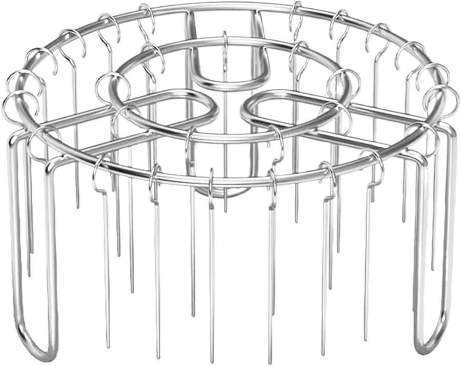 Verticale Grillspies Roestvrij Staal Buiten Koken Gelijkmatige Verwarming 16.5 cm Zilver