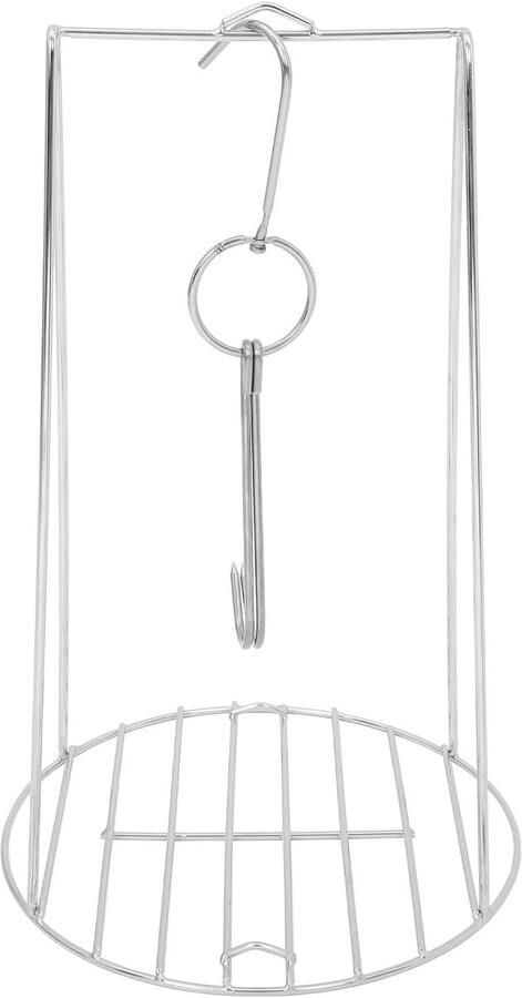 Verticale Kipbraadstandaard Gevogeltestandaard Ovenrek Grillen Koken Duurzaam Roestvrij Staal 41 x 26 x 18 cm Zilver