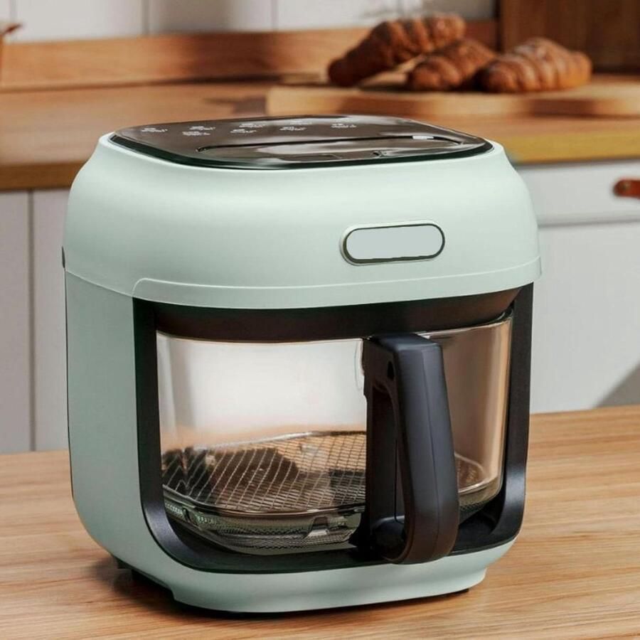 Verticale luchtfriteuse Digitale oven Gezond koken Zichtbaar glas 4 liter Groen