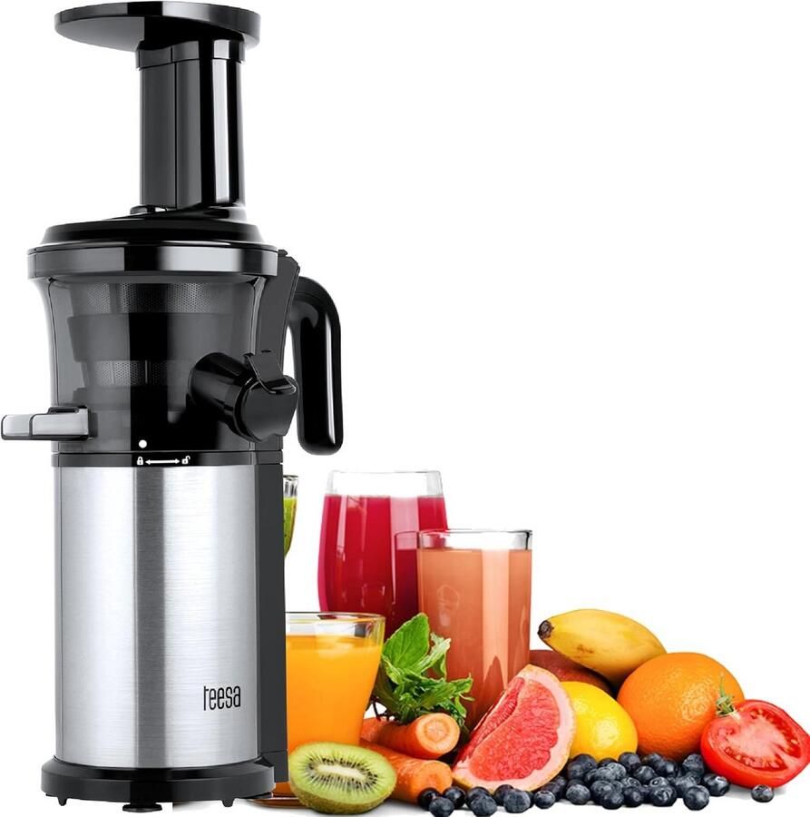 Verticale Slowjuicer met Lage Snelheid (40-65 tpm) Behoudt Vitaminen Zwart