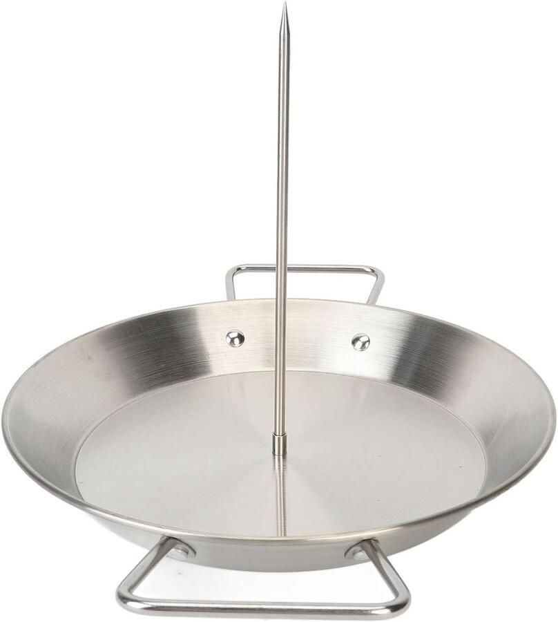 Verticale Grillpan Spiesgrill Oven BBQ Kip Grillen Opvangbak Sappen 37 x 26 x 4 cm Natuurkleur