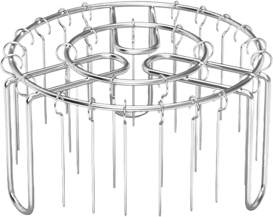 Verticale Spieshouder Grillrek Oven Vlees Grillen Hittebestendig Roestvrij Staal 165 x 95 cm Zilverkleurig