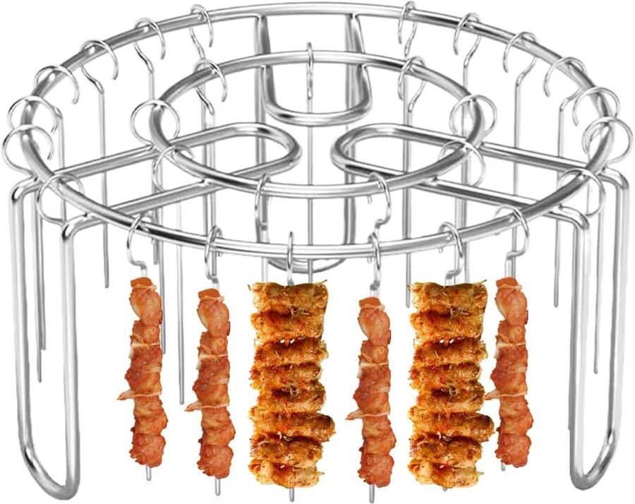 Verticale vleesspies Spieshouder Grillrek Vlees Grillen Roestvrij Staal 165 x 95 cm Meerkleurig