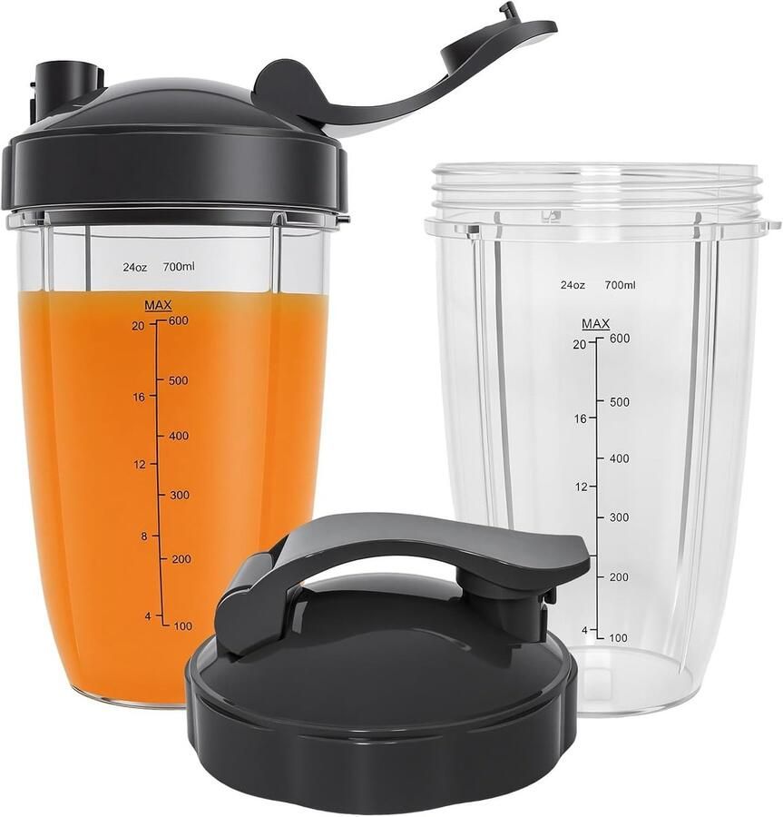 Vervangbeker voor Blender 700ml met To-Go Deksel Geschikt voor High-Speed Mixers en Smoothie Makers Ideaal voor Smoothies en Dranken