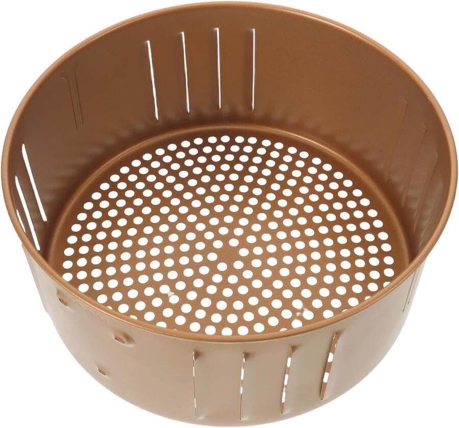 Vervangend Airfryer Mandje Ronde Frituurmand Veelzijdig Koken Efficiënte Olieafvoer 21 x 9.4 cm Goud