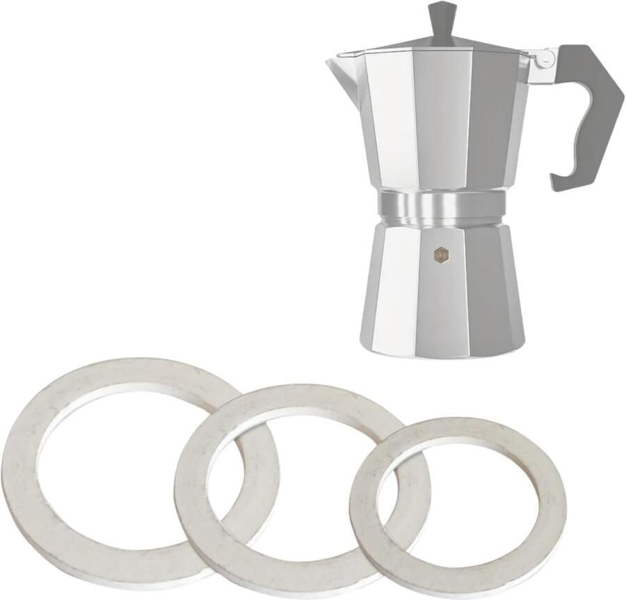 Vervangende Afdichtingen Moka Pot Espresso Maken Set van 3 2 Kops Wit