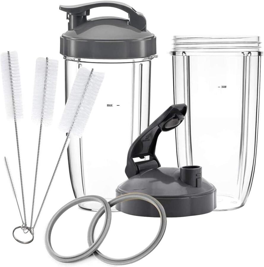 Vervangende bekers 32oz voor blenders met deksels en schoonmaakborstels