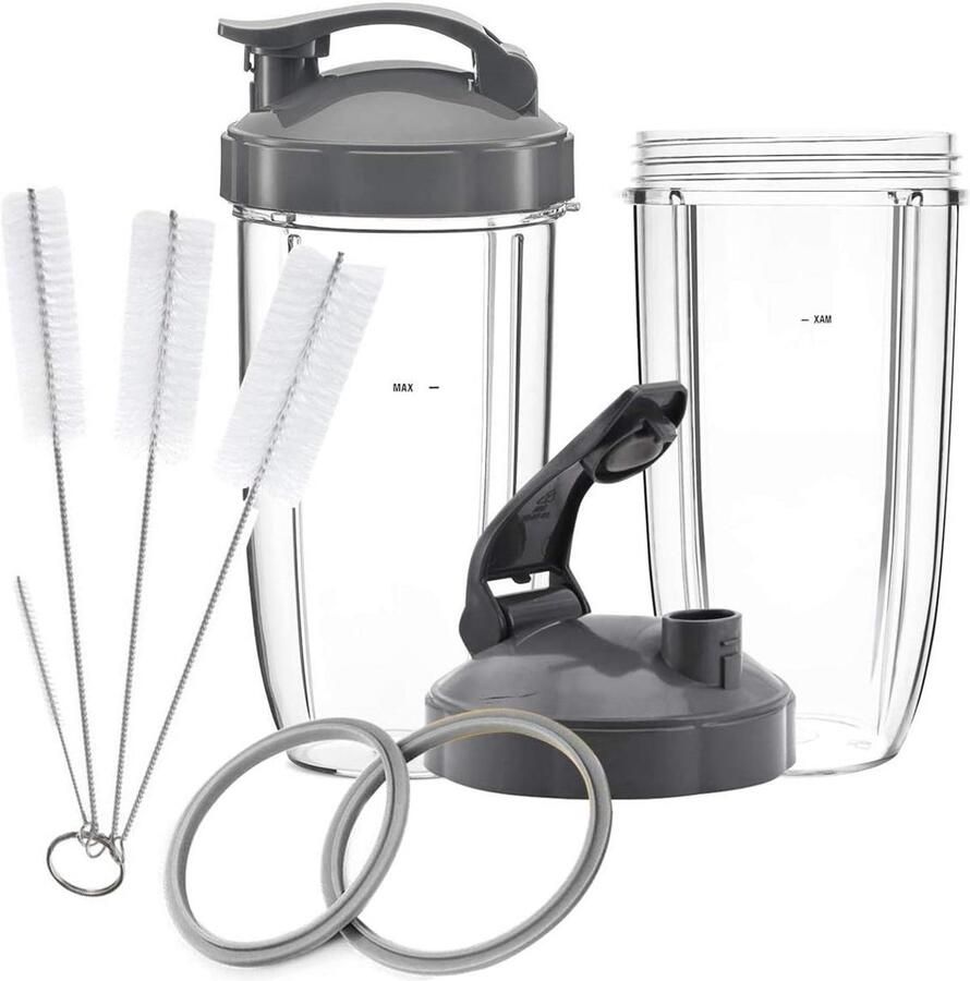 Vervangende Bekers en Deksels voor 600W en 900W Blender 32oz Set met Schoonmaakborstels
