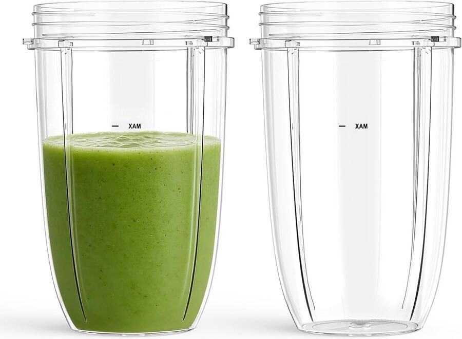 Vervangende Blender Cups 2-Pack 24oz voor NutriBullet Geschikt voor 600W en 900W Extractor Blades Duurzaam en Lichtgewicht Kunststof