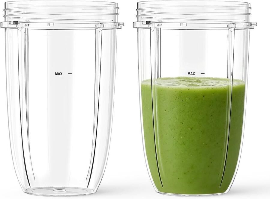 Vervangende Blender Cups 2-Pack 24oz voor NutriBullet Geschikt voor 600W en 900W Extractor Blades Duurzaam en Gemakkelijk te Reinigen