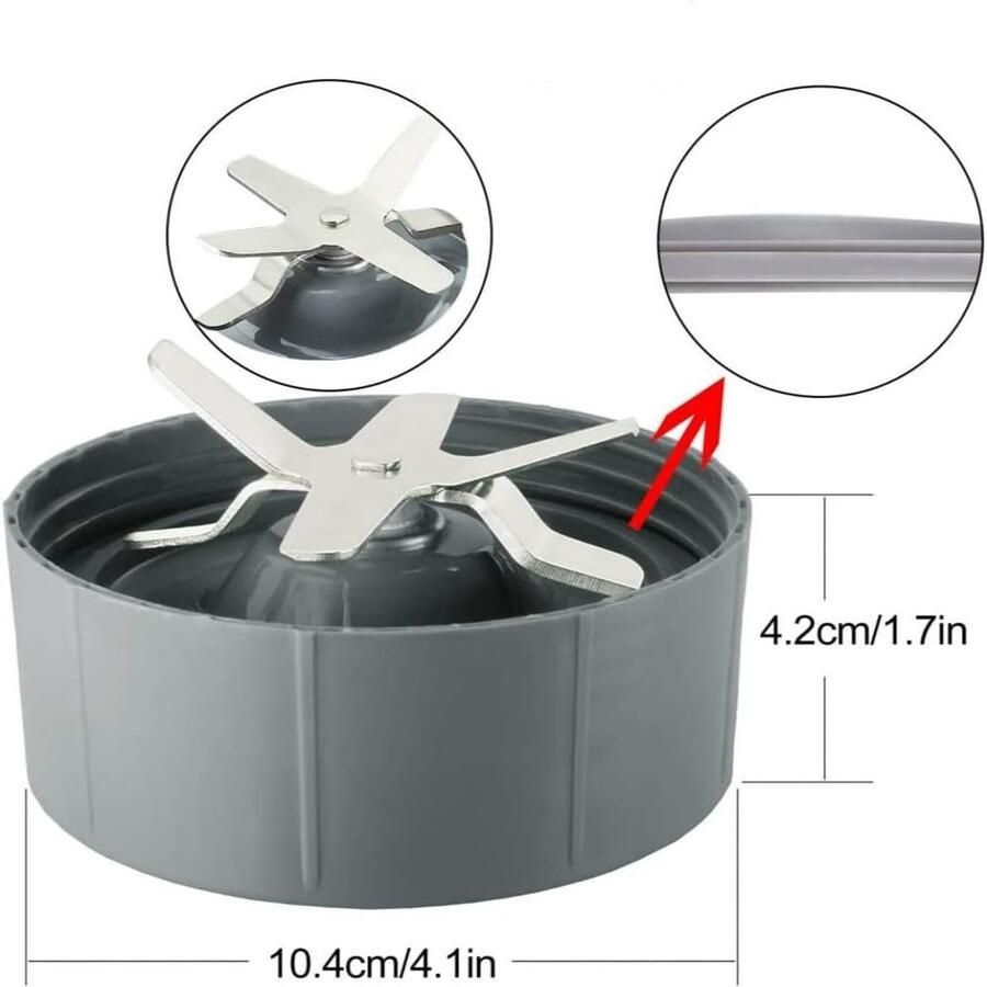 Vervangende Extractormes voor Blender RVS Blender Messen 600W 900W Onderdeel met Rubberafdichting en Hoge Kwaliteit